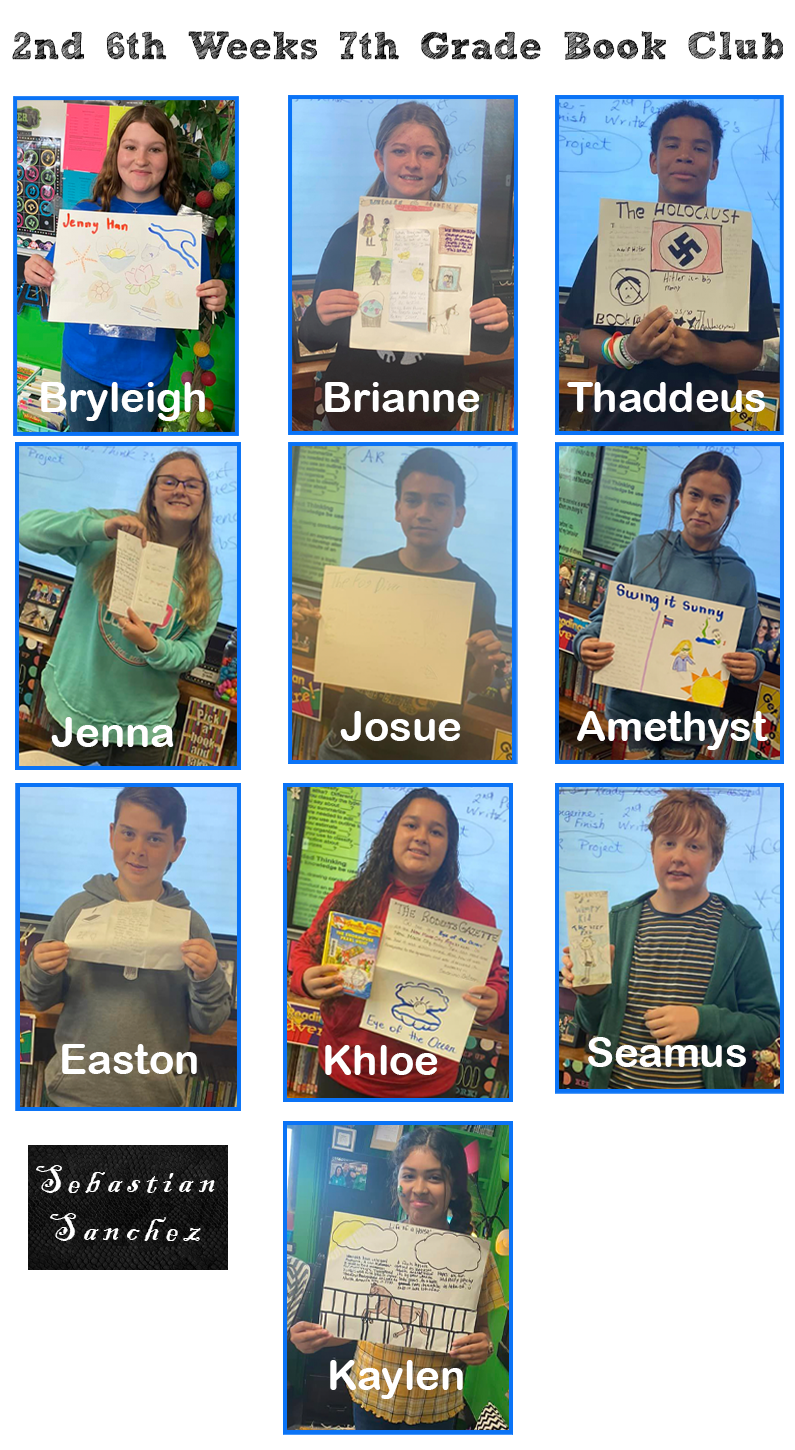 Springlake earth junior high school 2nd 6 weeks 7th grade book club